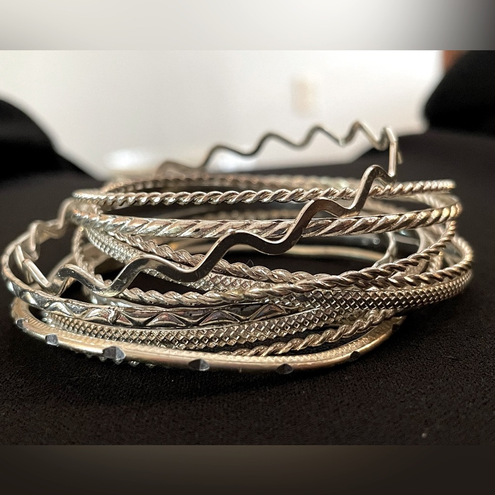 Silver Bangle Bracelets - image 1